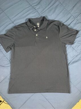 Volcom Men's Black Short-Sleeve Polo xl